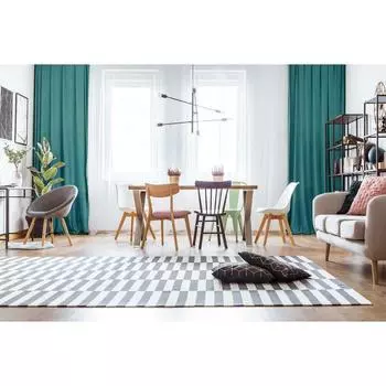 Штора портьерная, размер 200х270 см, канвас, цвет бирюзовый №528