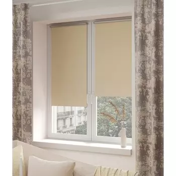 Штора рулонная блэкаут «Сильвер», 90х175 см, цвет бежевый