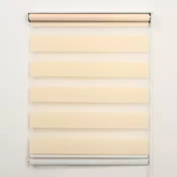 Штора рулонная «День-Ночь», 120180 см (с учётом креплений 3,5 см), цвет бежевый