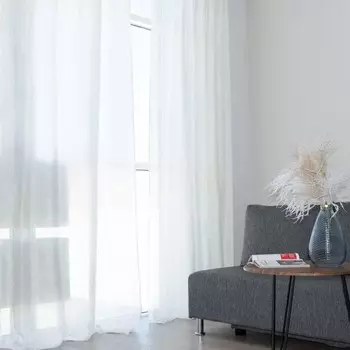 Штора Тергалет 135х260 см - 2шт, светло-кремовая, 100% полиэстер