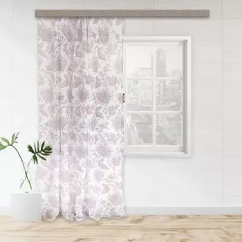 Штора тюль "Королевский цветок" 300х260 см, белый, шторная лента, пэ