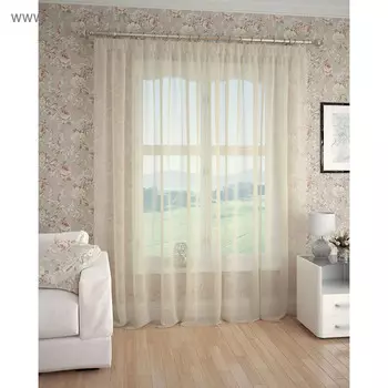 Штора тюль, размер 300 × 260 см, бежевый