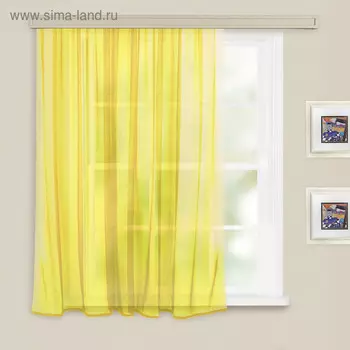 Штора-тюль для кухни Witerra 140х180 см, цвет светло-жёлтый, вуаль, п/э100%