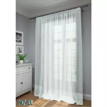 Штора вуаль со шторной лентой, размер 300х270 см, цвет ментоловый №14