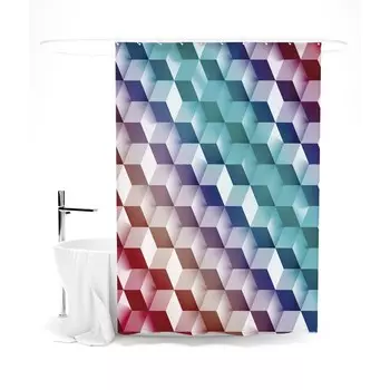 Шторка для ванной «Сирень» ««Абстрактный градиент», 145х180 см, цвет голубой