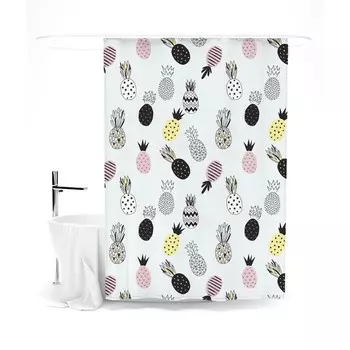 Шторка для ванной «Сирень» «Ананасовое настроение», 145х180 см, цвет голубой