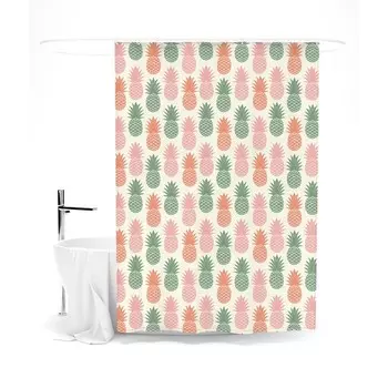 Шторка для ванной «Сирень» «Ананасовые поля», 145х180 см, цвет розовый