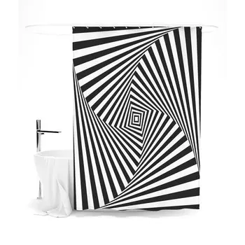 Шторка для ванной «Сирень» «Черно-белая иллюзия», 145х180 см, цвет черно-белый
