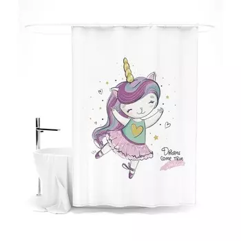 Шторка для ванной «Сирень» «Исполнительница желаний», 145х180 см, цвет белый