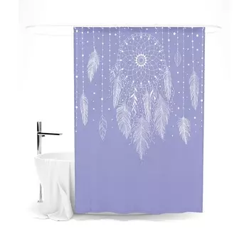 Шторка для ванной «Сирень» «Ловец снов », 145х180 см, цвет сиреневый