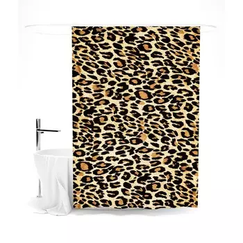 Шторка для ванной «Сирень» «Мех леопарда», 145х180 см, цвет оранжевый