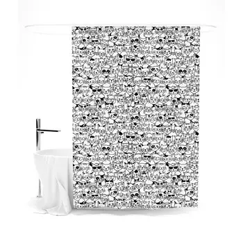 Шторка для ванной «Сирень» «Мир кошек», 145х180 см, цвет белый