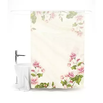 Шторка для ванной «Сирень» «Нежность », 145х180 см, цвет розовый