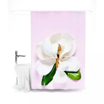 Шторка для ванной «Сирень» «Нежный цвет розовыйок», 145х180 см, цвет розовый