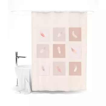 Шторка для ванной «Сирень» «Розовые перья», 145х180 см, цвет розовый