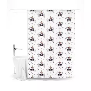 Шторка для ванной «Сирень» «Симпатяшки», 145х180 см, цвет белый