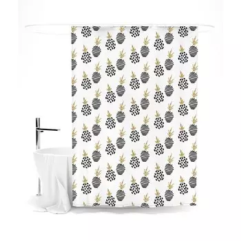 Шторка для ванной «Сирень» «Скандинавские ананасы», 145х180 см, цвет белый