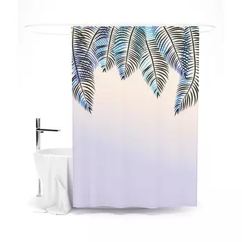 Шторка для ванной «Сирень» «В градиенте», 145х180 см, цвет белый