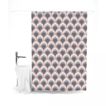 Шторка для ванной «Сирень» «Загадочный узор», 145х180 см, цвет серый