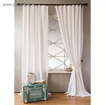 Шторы «Билли» с подхватами, 170 х 270 см - 2 шт, белый