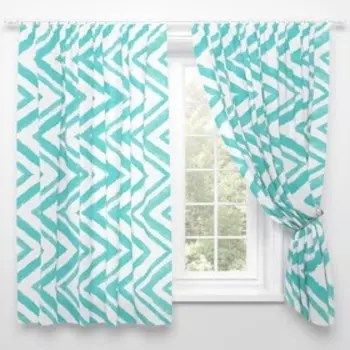 Шторы для кухни «Бирюзовая фантазия», размер 145x180 см