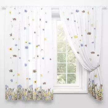 Шторы для кухни «Цветущая поляна», размер 145x180 см