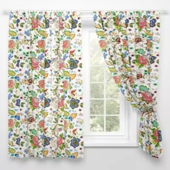 Шторы для кухни «Набивные узоры», размер 145x180 см