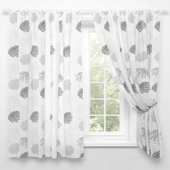 Шторы для кухни «Пионы», размер 145x180 см