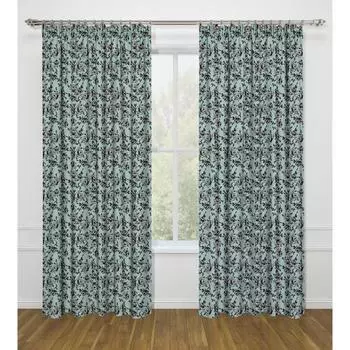 Шторы «Магнолия», размер 145х260 см, цвет бирюзовый, 2 шт в наборе