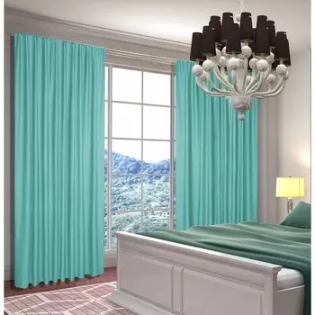Шторы софт, размер 150x240 см - 2 шт, цвет бирюза