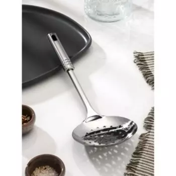 Шумовка из нержавеющей стали Доляна «Стандарт», h=32 см, цвет серебряный