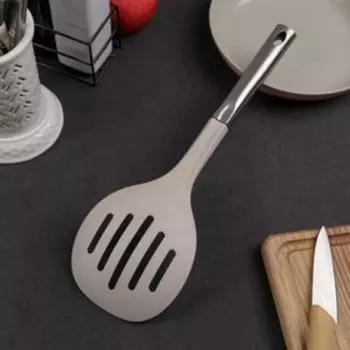 Шумовка кухонная Доляна «Лёгкость», 35 см, цвет бежевый