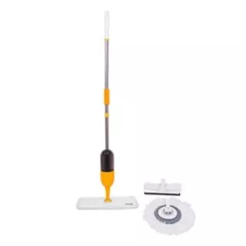 Швабра для мытья пола и окон Pioneer MS019, с распылителем, 124 см, цвет белый-оранжевый