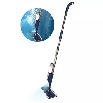 Швабра для мытья пола Pioneer MS015 с распылителем, 400 мл, 120 см, цвет синий-серебристый