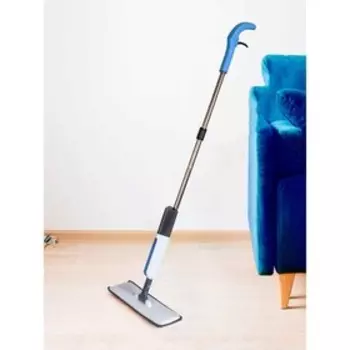 Швабра для мытья пола Pioneer MS032, с распылителем, 230 мл, 122 см, цвет белый-голубой