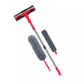 Швабра для мытья пола Pioneer MT013 4в1, 110 см, цвет красный-серый