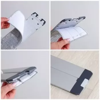 Швабра с отжимом Raccoon, алюминиевая платформа, 2 насадки из микрофибры, стальная ручка, 4212,5130 см