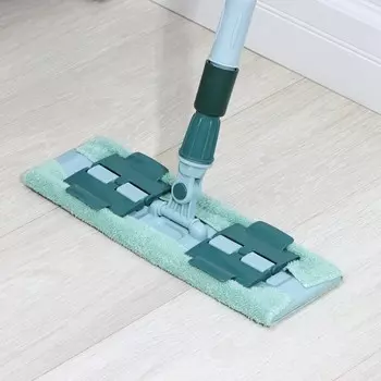 Швабра плоская Доляна, телескопическая стальная ручка, насадка из микрофибры, 351171(111) см