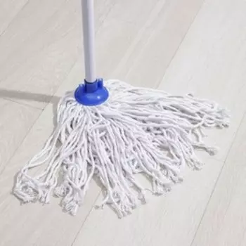 Швабра для мытья пола Доляна «Веревочная круглая», насадка ХБ 23 см, металлическая ручка 118 см