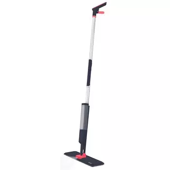 Швабра с распылителем Pioneer MS027, 37х9.5 см, ручка 121 см, цвет чёрный с красным