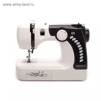 Швейная машина Comfort 16, 70 Вт, 12 операций, полуавтомат, бело-чёрная