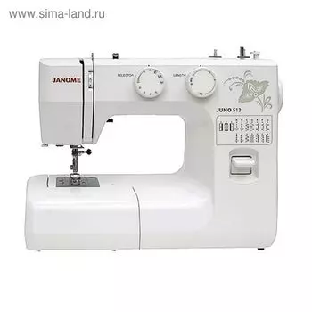 Швейная машина Janome Juno 513, 85 Вт, 15 операций, полуавтомат, белая