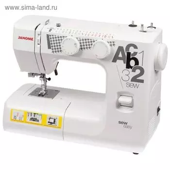Швейная машина Janome Sew easy, 60 Вт, 19 операций, автомат, белая