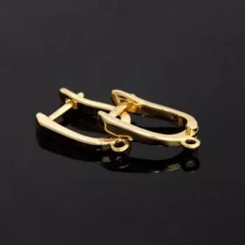 Швензы родированные "Абстракт", цвет золото