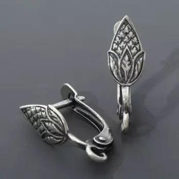 Швензы родированные "Бутон", цвет серебро