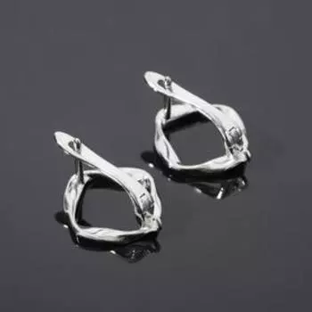 Швензы родированные "Кручёные" d=1,68см, цвет серебро