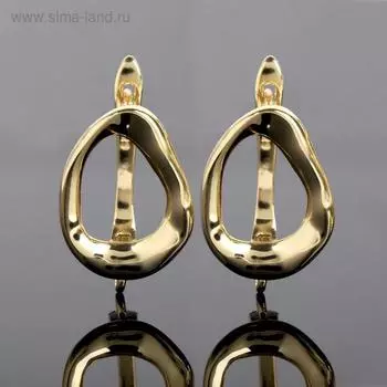 Швензы родированные "Минимал" геом, цвет золото