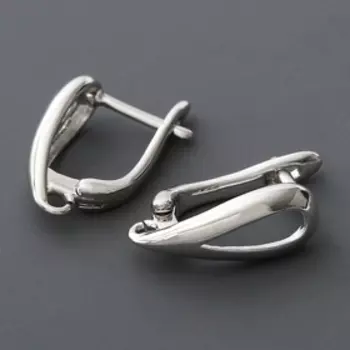 Швензы родированные "Петля", цвет серебро