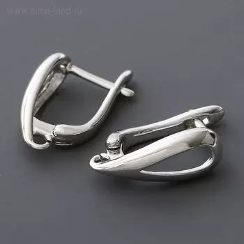 Швензы родированные "Петля", цвет серебро