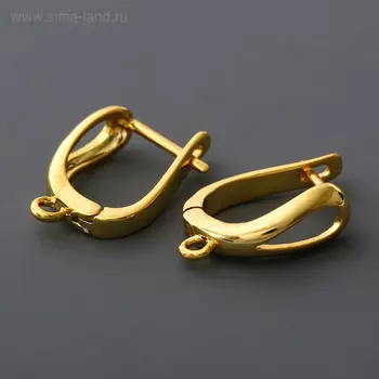 Швензы родированные "Петля", цвет золото